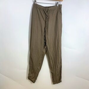 IXIMO Women Linen Blend Drawstring Waist Pants Elastic Waist‎ Relaxed Fit Size S